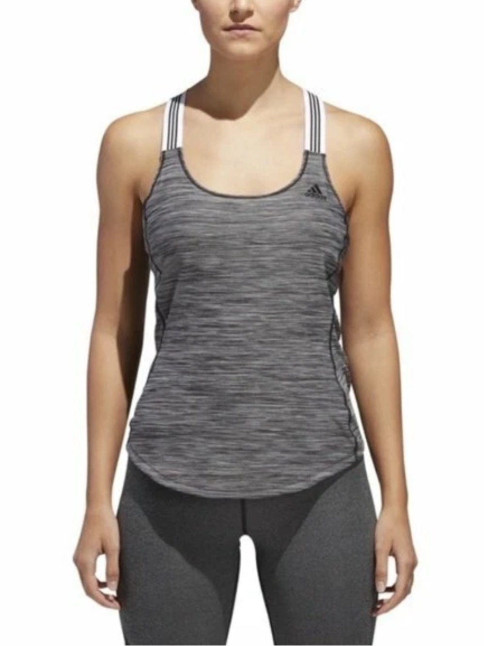 Adidas Performer X Back Tank Top Womens Size Large Grey Black CY9276 Size Small